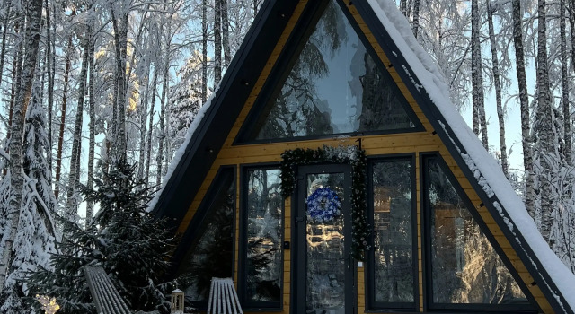 Uyutny Dom A-Frame Apartments, Prenota Appartamento Hotel a Carelia con parcheggio, Parcheggio