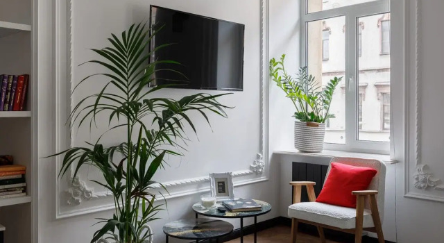 Апартаменты D apartments белая студия с гостиной зоной у Летнего сада и Михайловского замка