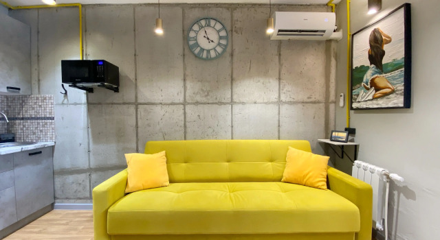 Апартаменты с балконом и с красивым видом из окна Квартира в Стиле Loft с Панорамным Видом на Море и Мост Остров Русский