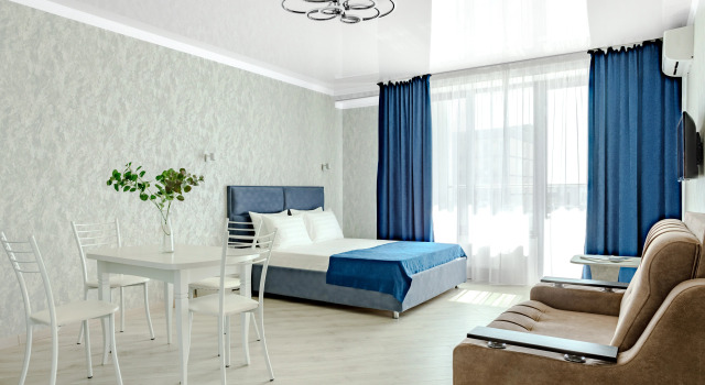 Четырёхместные апартаменты Comfort c 1 комнатой с балконом Отель Посейдон - 7 Небо