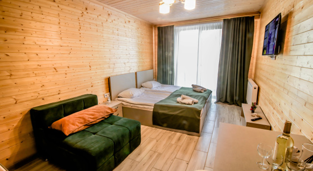 Двухместные апартаменты с балконом и с красивым видом из окна New Gudauri Rooms