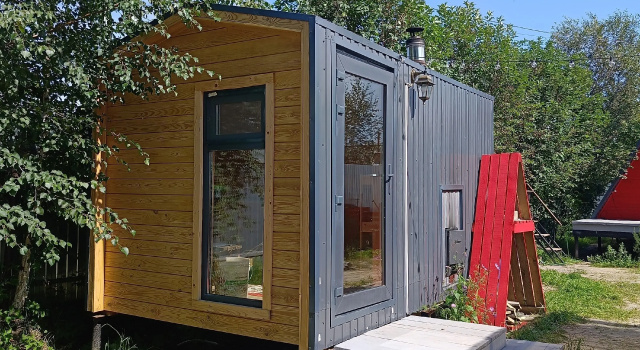 Коттедж Частный Дом Red House в Стиле Афрейм с Баней и Чаном