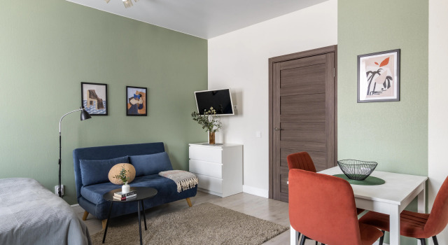 Квартира Сканди-студия Piter Apartments у метро Фрунзенская, Забронировать Апартаменты/квартира Адмиралтейский район Санкт-Петербург, рядом с Музей железных дорог России
