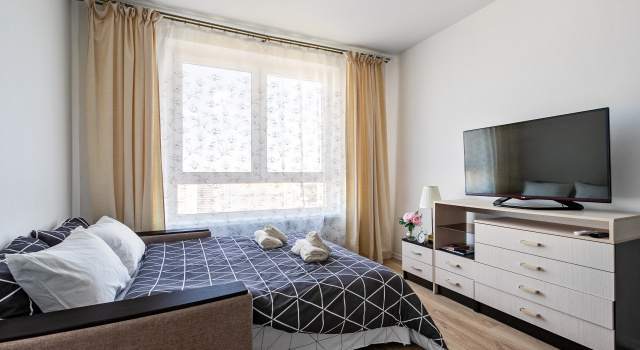 Otlichnaya Studiya Na 26 Etazhe Apartments, Rezervovat Apartmán Levné hotely v Lyuberetsky District