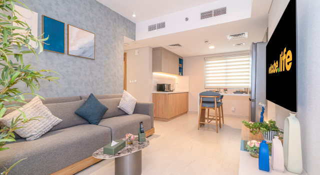 Апартаменты Superior с 2 комнатами с балконом и с видом на город Апарт-отель Globalstay Tranquil Wellness Tower