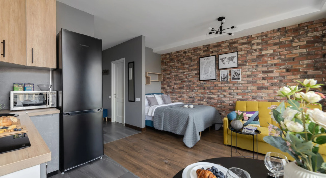 Двухместные апартаменты с видом на город Апартаменты SMART LOFTS | Megapolis на 4 гостя в 1 мин от м Дмитровская в ЖК бизнес-класса