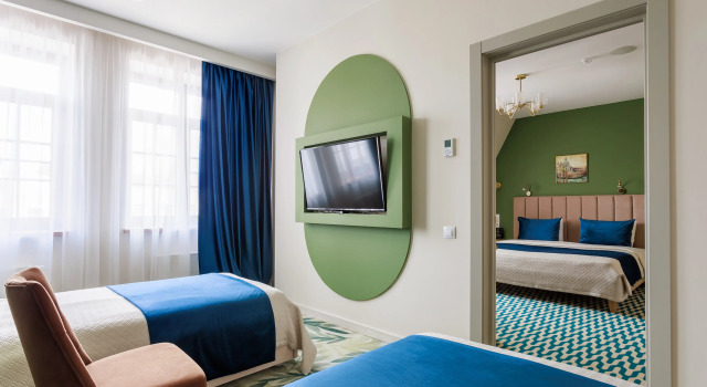 Четырёхместный семейный номер Standard с видом на город Отель Богема