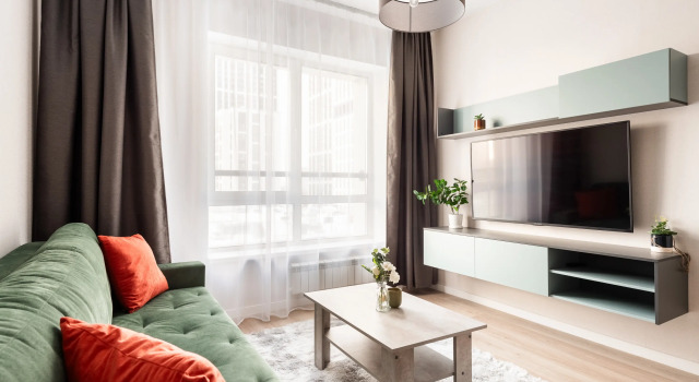 Yevrodvushka v prirodnykh tonakh Flat, Rezervovat Apartmán Hotely v ZAO Area s parkováním, Parkování