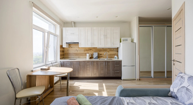 Studiya Na 30-Om Etazhe S Vidom Na Les Flat, Rezervovat Apartmán Levné hotely v Lyuberetsky District