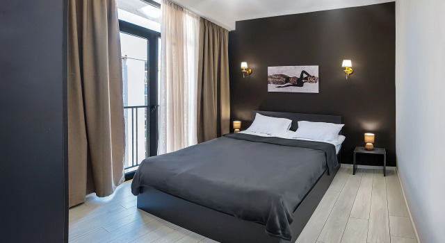 Двухместные апартаменты с балконом и с красивым видом из окна Апартаменты HB apartments Chikovani