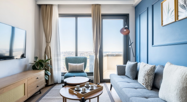 Апартаменты Дуплекс с 2 комнатами с балконом и с красивым видом из окна Apartments Imperium No:1 Residence by NewInn