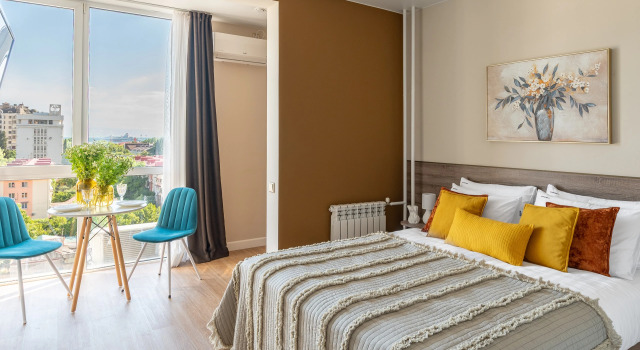 Апартаменты Red Apartments Роз Дель Мар Аметист, Забронировать Апартаменты/квартира Апартаменты Сочи, рядом с Монумент Михаила Архангела, Апартаменты/квартира