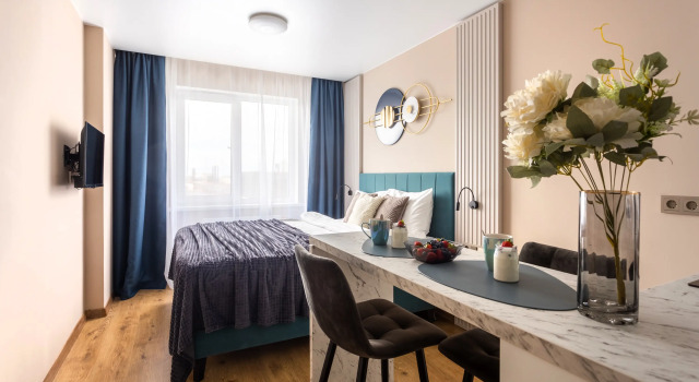 Квартира Kvartirika Light Blue в 2-х минутах от метро., Забронировать Апартаменты/квартира Недорогие отели Кировского района - Санкт-Петербург, недорого
