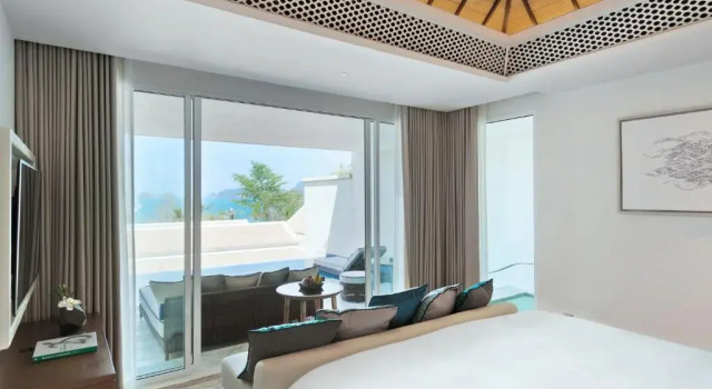 Двухместный Люкс с бассейном Partial Ocean с балконом Отель Banyan Tree Krabi