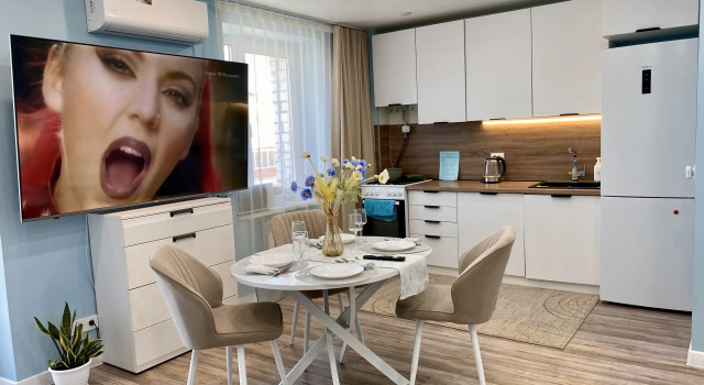 Gornoye Ozero Tsentr u Reki Gostinaya 30 m², Spalnya 25 m², 2 Krovati, Smart TV 85'' Apartments, Book Apartment Cheap Hotels in Miass