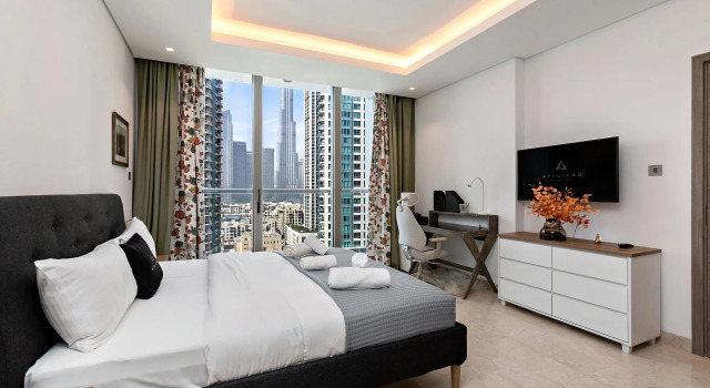 Апартаменты Sterling 1BR with Burj Khalifa View, Забронировать Апартаменты/квартира Дубай Эмират Дубай, рядом с Дубайский аквариум