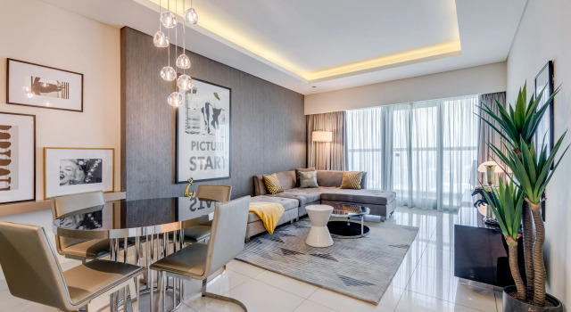 Люкс с 2 комнатами с балконом и с видом на город Апартаменты Globalstay Damac Towers by Paramount in Business Bay