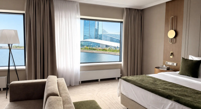 Двухместный номер Делюкс с видом на залив Отель Лахта Тауэрс by ZONT Hotel Group