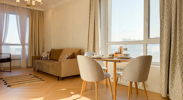 ADT Two-roomed apt in Meridian Arbat Apartments, Book Apartment Almaty Kazakhstan