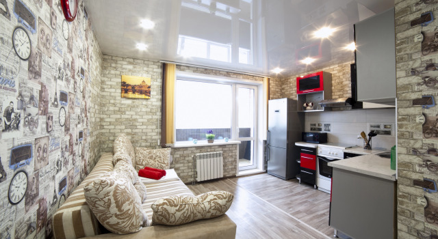 Two-room RusDom near the Palace of Culture Apartments, Book Lejlighed Hoteller i Berdsk med parkering, Parkering