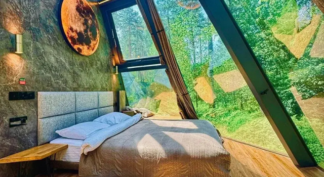 Вилла Konus 360° с камином и ванной на 500л База отдыха Геометрика Лаунж Отель