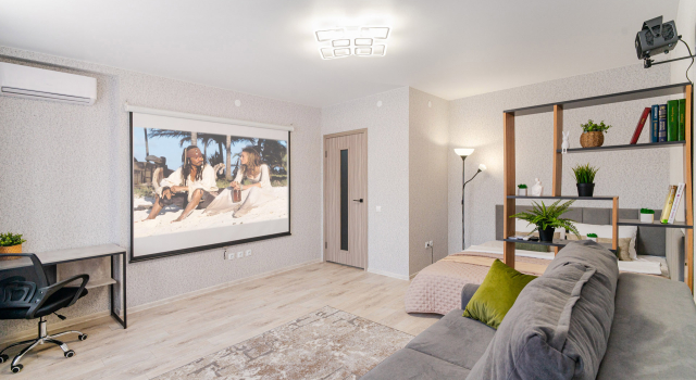Sovremennaya S Domashnim Kinoteatrom Flat, Boek Appartement Goedkope hotels in Omsky District