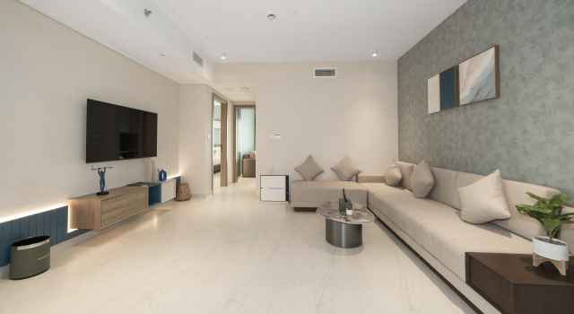 Апартаменты Deluxe с 2 комнатами с балконом и с видом на город Апарт-отель Globalstay Tranquil Wellness Tower
