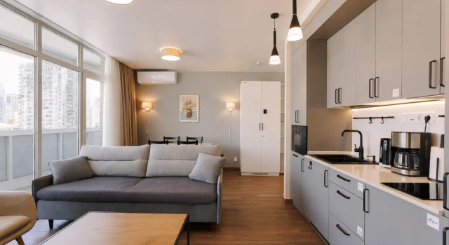 Двухместные апартаменты Deluxe c 1 комнатой с балконом и с видом на море Black Sea Point Apartments 5