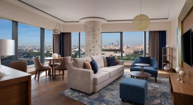 Двухместный люкс с видом на город Гостиница Radisson Blu Олимпийский, Москва