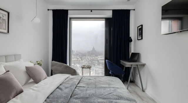 Двухместные апартаменты с красивым видом из окна Апартаменты SMART LOFTS | Terrace | Вид с 45 этажа | 2 спальни | В 1 мин. от метро