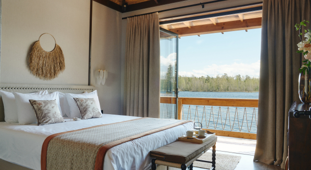 Двухместный Лодж Спа ZIWA SPA с инфракрасной сауной с видом на озеро Отель We Lodge