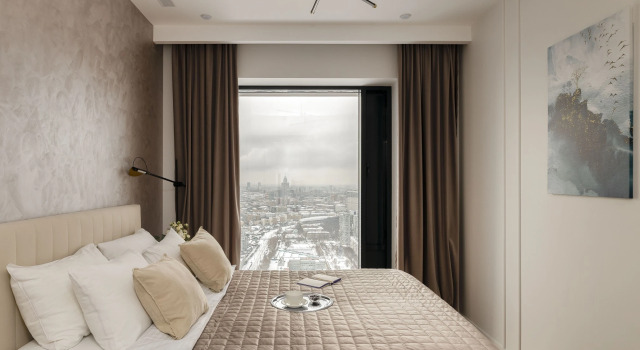 Двухместные апартаменты с красивым видом из окна Апартаменты SMART LOFTS | Panorama | 52 этаж с видом на закат | Отдельная спальня | У метро
