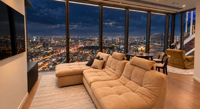 Sky City Moscow 3 Komnaty 74 Etazh Redkiy Vid Zolotoy Ugol Shirokaya Panorama Moskvy Kolonka Alisa Apartments, Buchen Sie Ferienwohnung Moskau Russland, in der Nähe von U-Bahn-Station Studentscheskaja
