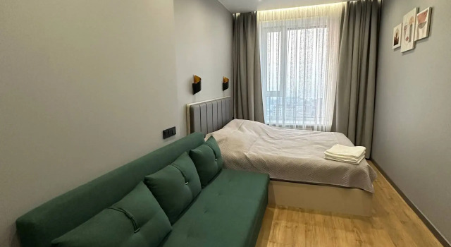 Квартира студия с видом на море, 25 м², 2 кровати