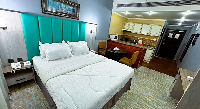 Двухместная студия с кухней с видом на город Hafez Hotel Apartments - Al Ras Metro Station