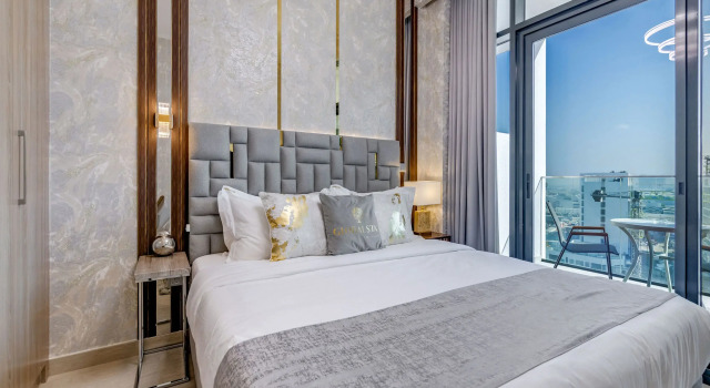 Двухместная студия с балконом и с красивым видом из окна Апартаменты Globalstay Azizi Riviera 48 Studio with Balcony