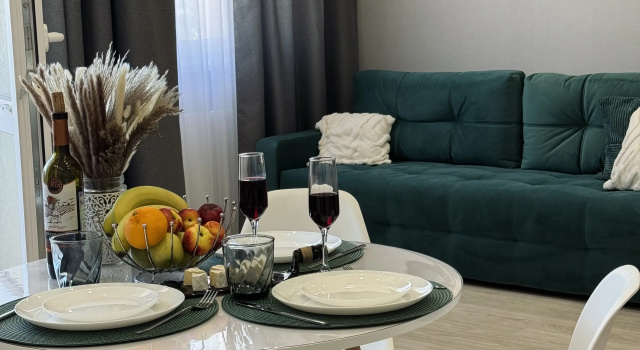 Квартира Новая Студия 43 м² с Видом на Город 2 Кровати