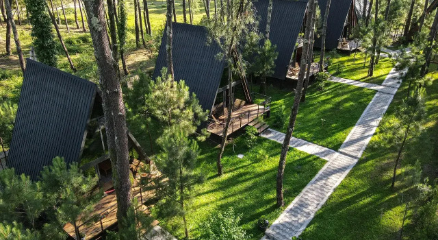 Шале с балконом и с красивым видом из окна Шале Seaside Chalet Guruli Kokhebi