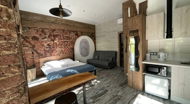Студия Comfort N9 с красивым видом из окна Апартаменты LOFT Apart