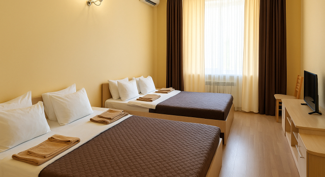 Четырёхместный номер Comfort с видом на город Меридиан-Юг