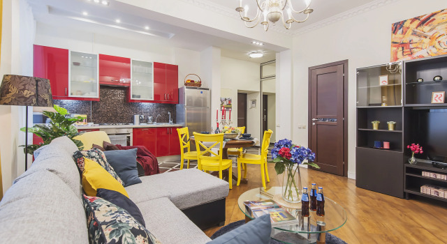 Шестиместные апартаменты с 3 комнатами с видом на город Квартира GM Apartments Трехкомнатные на Тверской - Ямской