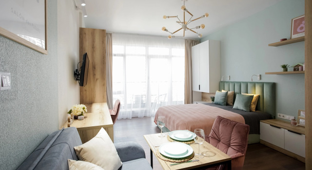 In the White Sails Complex with a Swimming Pool and Sea View Apartments, Book Apartment Batumi 