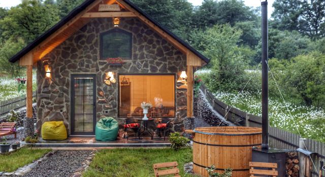 Коттедж Premium с балконом и с видом на горы Частный дом Woodlandia Resort Borjomi with hot tub