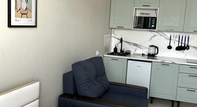Studiya v ZhK Prityazhenie Apartments, Book Lejlighed Vyborgsky district Sankt Petersborg, nær Lesnaya Metro Station