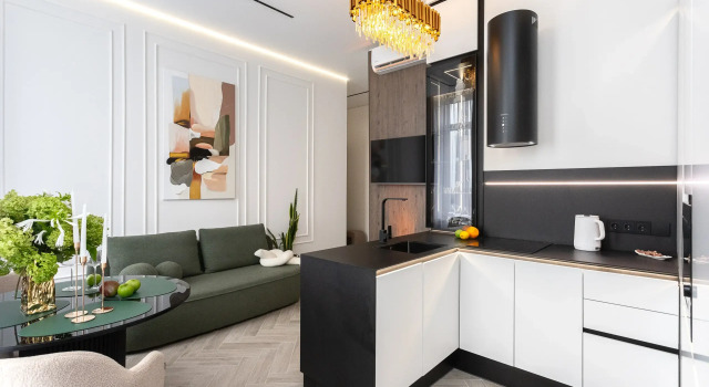 s Izmeneniyem Potolka Otdel'noy Spal'ney Balkonom i Parkovkoy ot ArtApart Apartments, Book Apartment Kaliningrad Kaliningrad Region