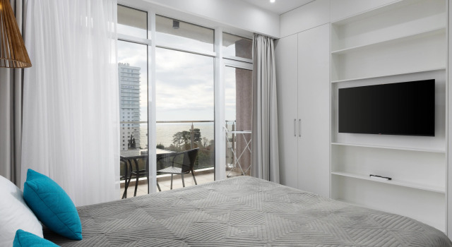 Апартаменты с 2 комнатами с балконом и с видом на море Апарт-отель Sphera Apartments by Stellar Hotels Sochi