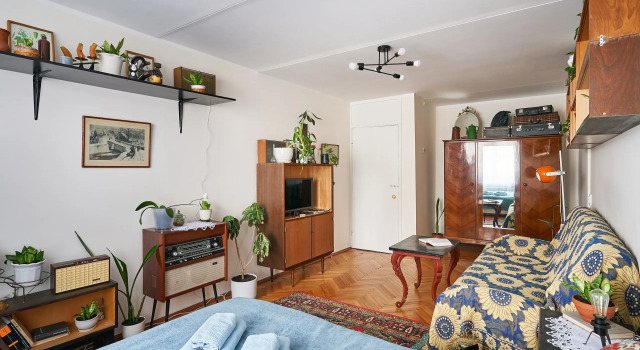 1-komnatnaya retro-vintazh kvartira v tsentre Moskvy Flat, Rezerwuj Apartament CAO Area Moskwa, w pobliżu Baumanskaya Metro Station