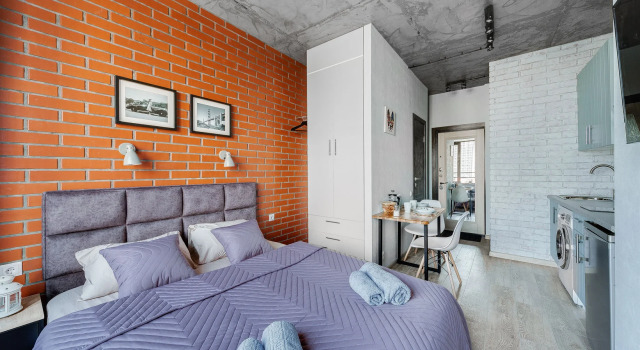 Двухместные апартаменты Апартаменты SMART LOFTS | Chocolate | Вид с 25 этажа | ЖК бизнес-класса рядом с метро