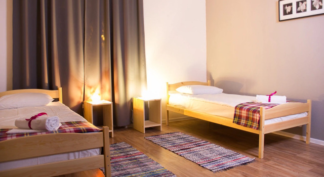 Bett im Wohnheim mit Blick EvroHostel