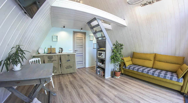 Двухместные апартаменты с балконом и с красивым видом из окна A-Frame Bungalow